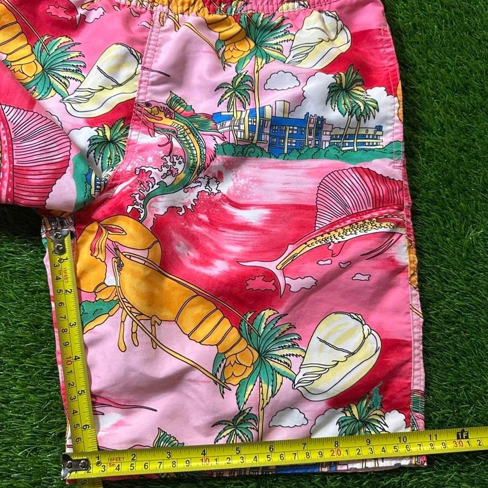 polo ralph lauren pink tropical swim trunks